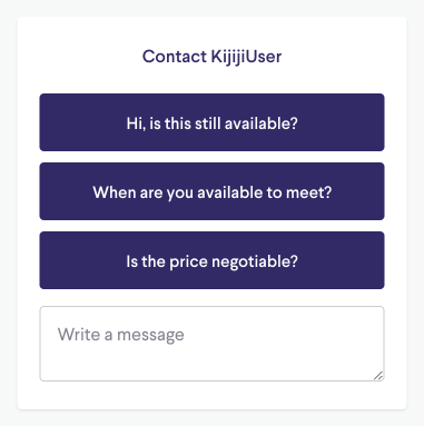 Contact options interface