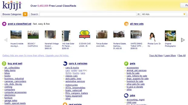 Old Kijiji Homepage