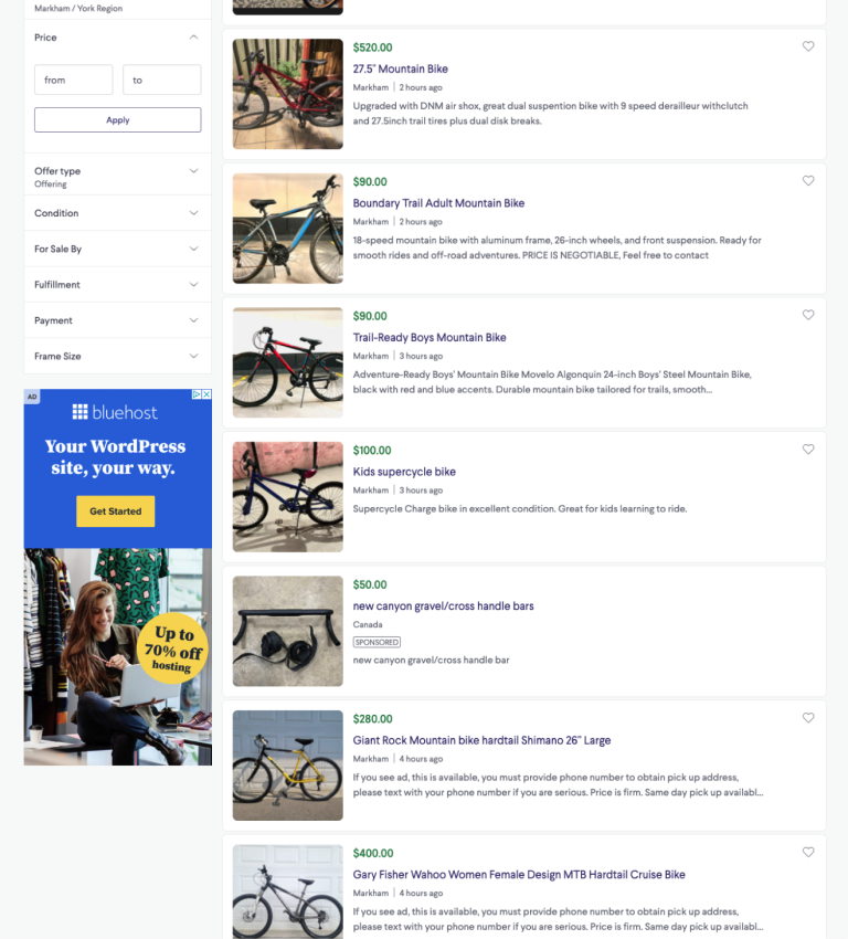 New Kijiji Search Results Page