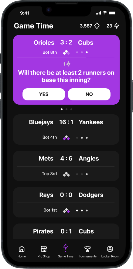 NeXT Game Time interface design
