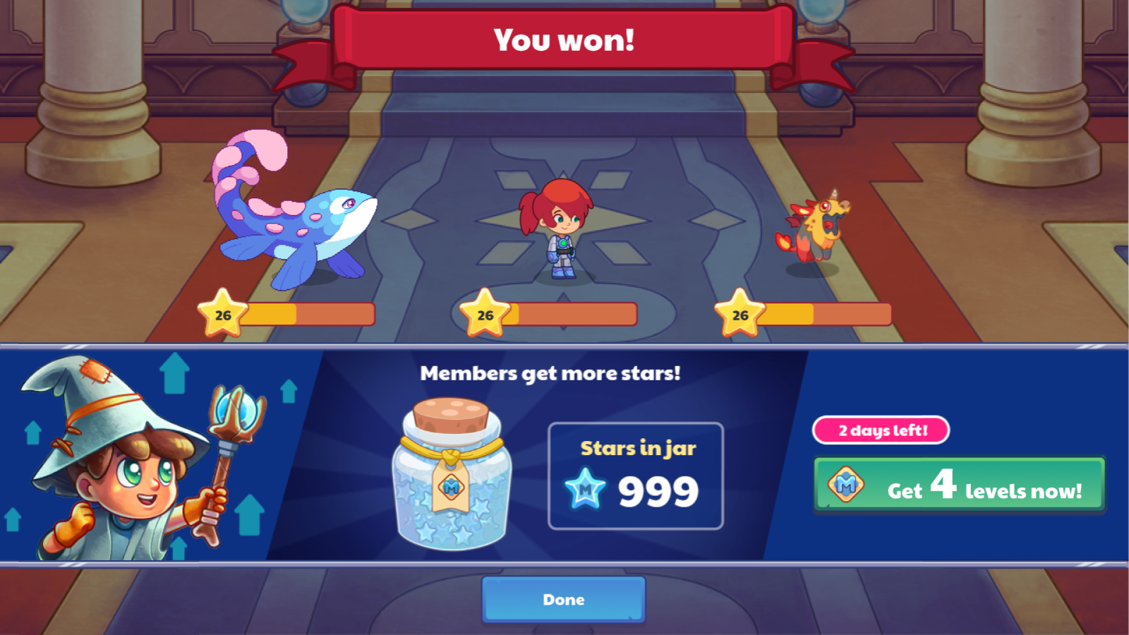 Post-battle flow interface